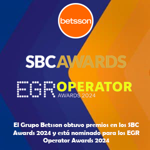 El Grupo Betsson obtuvo premios en los SBC Awards 2024 y está nominado para los EGR Operator Awards 2024