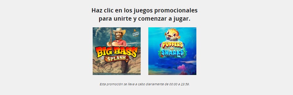 Juegos disponibles para la promoción de Fiesta de Jugadas Gratuitas