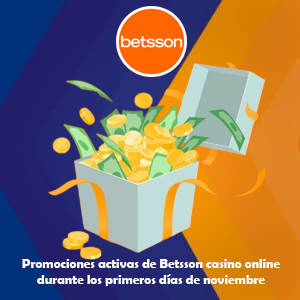 Promociones activas de Betsson casino online durante los primeros días de noviembre